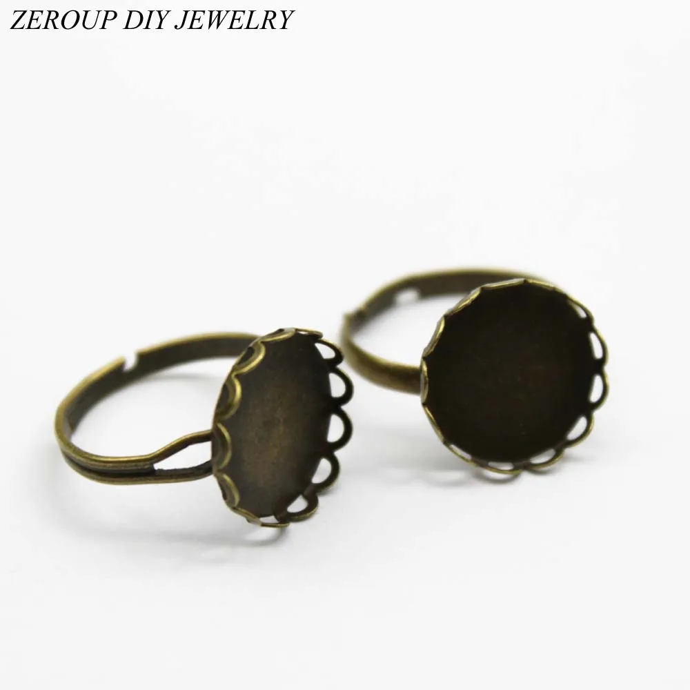 ZEROUP 10pcs 14mm Antique Bronze Plated Ring Setting Round Glass Cabochon Base Adjustable Cameo Blanks Supplies for Jewelry
ZEROUP 10pcs 14mm Antique Bronze Plated Ring Setting Round Glass Cabochon Base Adjustable Cameo Blanks Supplies for Jewelry