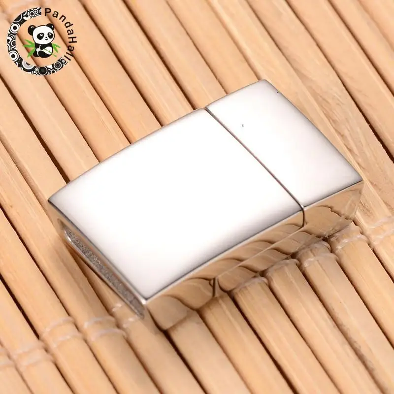 Smooth Surface 304 Stainless Steel Rectangle Magnetic Clasps Jewelry Findings Stainless Steel Color 20x12x5mm Hole: 2.5x10mm
Smooth Surface 304 Stainless Steel Rectangle Magnetic Clasps Jewelry Findings Stainless Steel Color 20x12x5mm Hole: 2.5x10mm