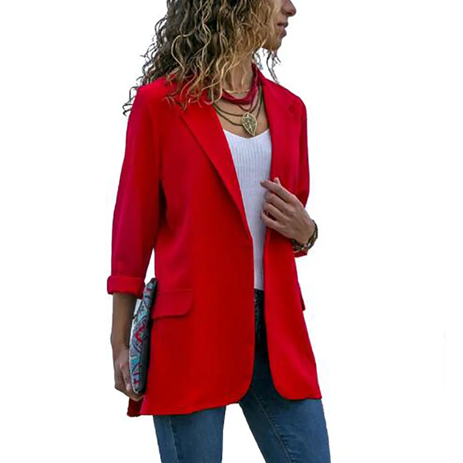 2019 New Spring Women Long Sleeve Blazer Open Front Lightweight Casual Office Lady Turn Down Collar Slim Jacket Outwear Female
2019 New Spring Women Long Sleeve Blazer Open Front Lightweight Casual Office Lady Turn Down Collar Slim Jacket Outwear Female