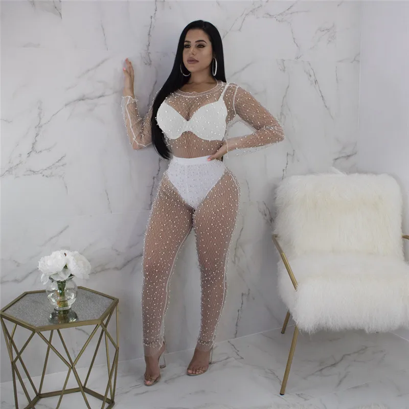 Sexy Black Sheer Jumpsuit Mesh Romper Women Long Sleeve See Through Pearl Beading Nightclub Party Bodycon Jumpsuits Overalls XL
Sexy Black Sheer Jumpsuit Mesh Romper Women Long Sleeve See Through Pearl Beading Nightclub Party Bodycon Jumpsuits Overalls XL