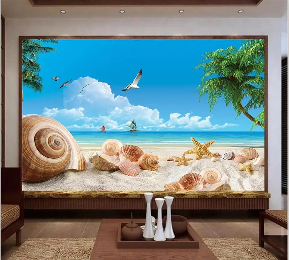

3d обои, фотообои на заказ, Фреска для гостиной, летний вид на море, 3d картина, фон для телевизора, нетканые обои для стен 3d