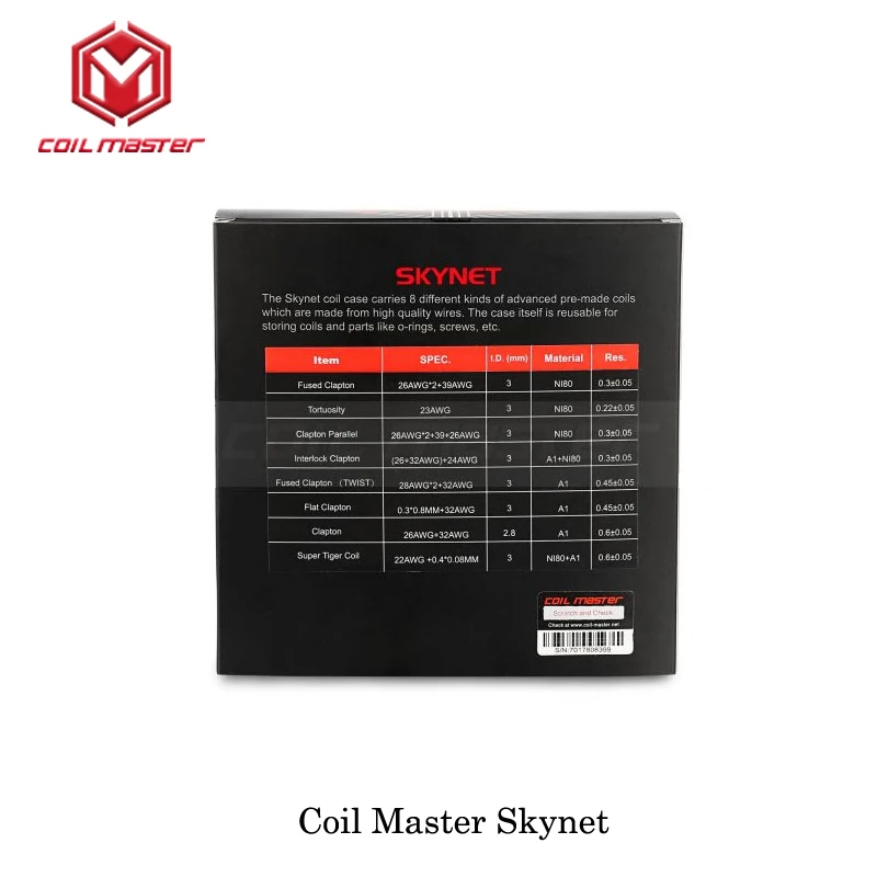 100% Authentic Coil Master Skynet advanced premade coil rebuilding burning Case for storing o-rings screws 2017 New | Электроника