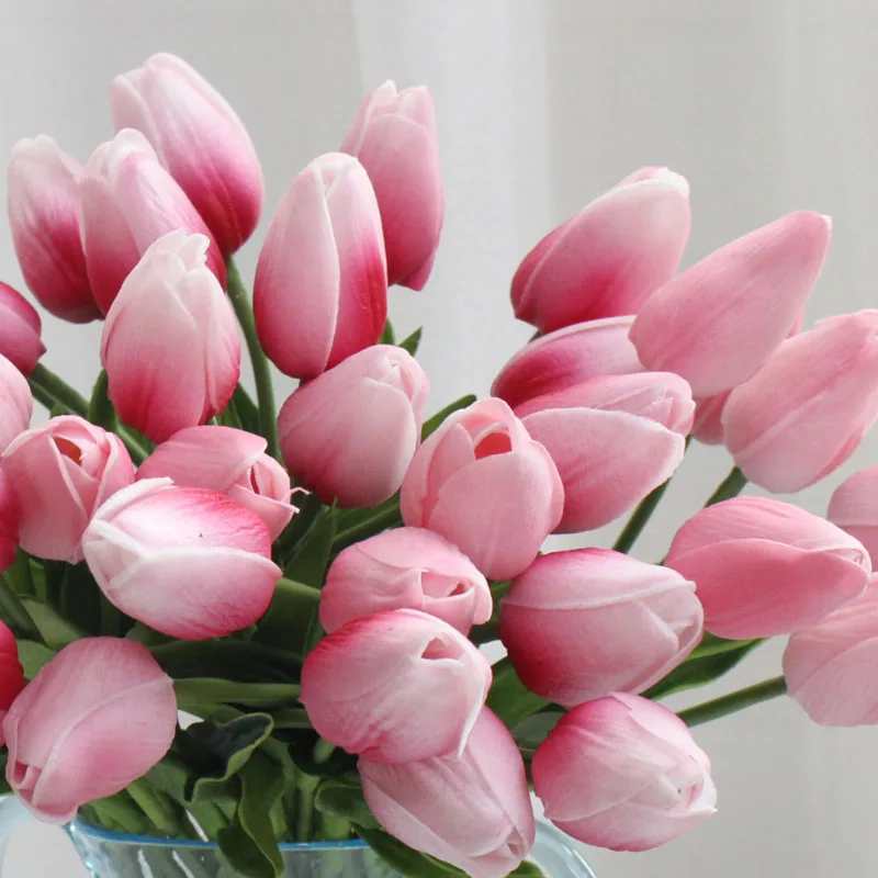 HMEOT Высокое качество pu мини тюльпан цветок Настоящее прикосновение свадебный