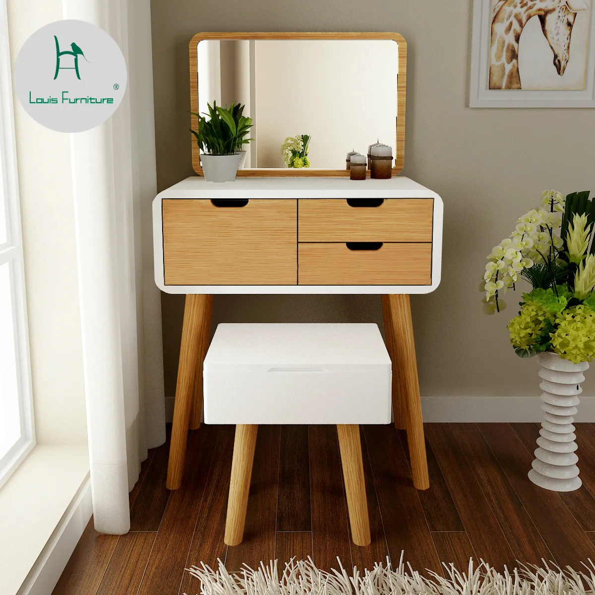 Louis Fashion Dressers Bedroom Modern Minimalist Solid Wood Nordic Multifunctional Makeup Table
Louis Fashion Dressers Bedroom Modern Minimalist Solid Wood Nordic Multifunctional Makeup Table