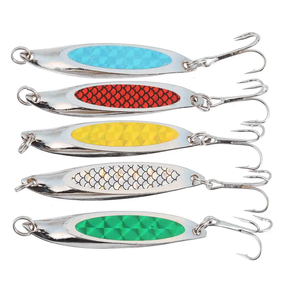 5Pcs/Box Spoons Bait 7cm 21g Fishing Spinnerbait Metal Artificial Bait Fish Supplies Fishing Lures with 4# Treble Hooks Iscas
5Pcs/Box Spoons Bait 7cm 21g Fishing Spinnerbait Metal Artificial Bait Fish Supplies Fishing Lures with 4# Treble Hooks Iscas