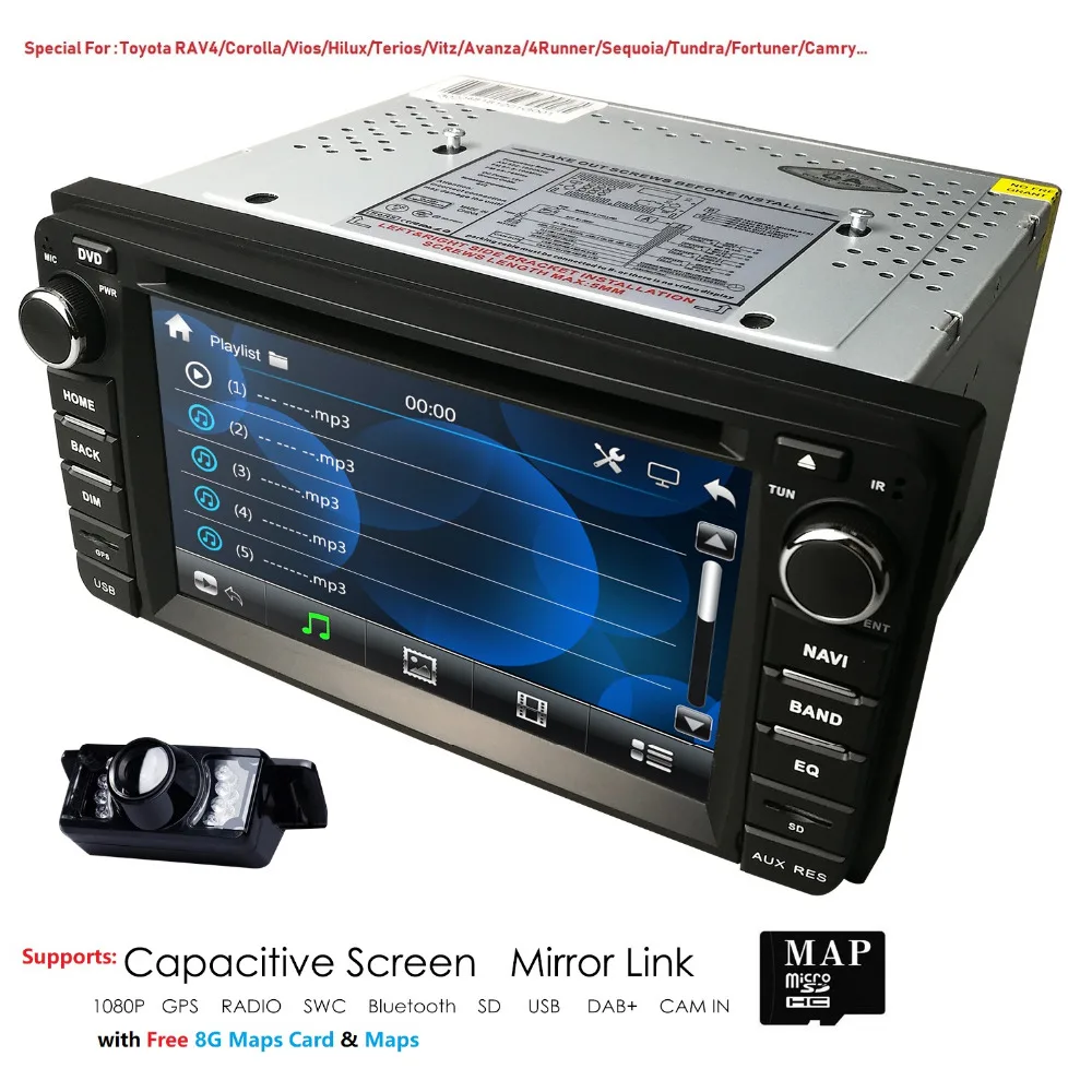 Hizpo автомобильный DVD плеер навигации для Toyota универсальный RAV4 Corolla Vios HILUX TERIOS 4runner