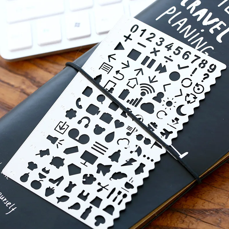 Vintage Portable Stainless Steel metal Stencils Hollow Rulers Planner Life Diary Notebook DIY Tool Template Gift Stationery
Vintage Portable Stainless Steel metal Stencils Hollow Rulers Planner Life Diary Notebook DIY Tool Template Gift Stationery