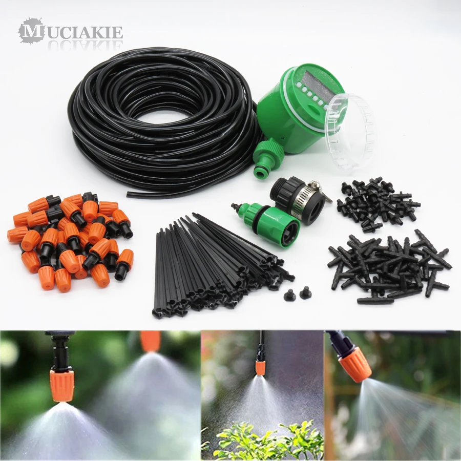 MUCIAKIE 1 KIT Automatic Garden Misting Spray Irrigation Systems Cooling Kits with Timer Nozzle Tee Connecter Fixed Support
MUCIAKIE 1 KIT Automatic Garden Misting Spray Irrigation Systems Cooling Kits with Timer Nozzle Tee Connecter Fixed Support
