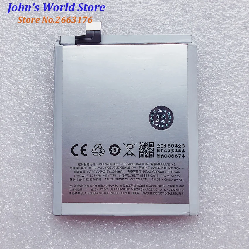 100% New BT42 Battery 3100mAh Battery For MEIZU M1 Note BT-42 Smart Phone Bateria Batterie Baterij In Stock
100% New BT42 Battery 3100mAh Battery For MEIZU M1 Note BT-42 Smart Phone Bateria Batterie Baterij In Stock