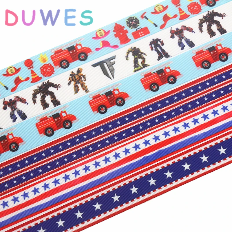 DUWES 50yards US flag fire truck Transfer printed grosgrain Ribbon Accessory hairbow headwear decoration Wholesale OEM D1041
DUWES 50yards US flag fire truck Transfer printed grosgrain Ribbon Accessory hairbow headwear decoration Wholesale OEM D1041
