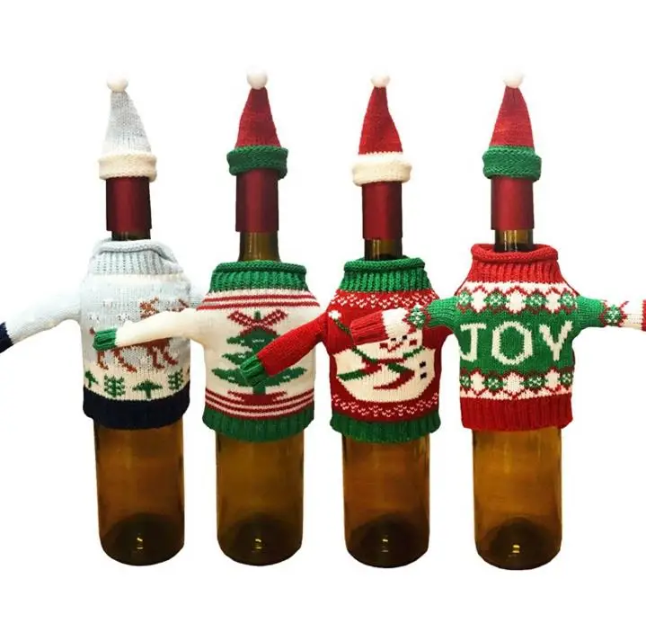 Christmas Knit Sweater Hat Wine Bottle Cover set Snowman Toboggan Reindeer XMAS Tree Bottle Cover Holiday Event Gift Wrap Decor
Christmas Knit Sweater Hat Wine Bottle Cover set Snowman Toboggan Reindeer XMAS Tree Bottle Cover Holiday Event Gift Wrap Decor