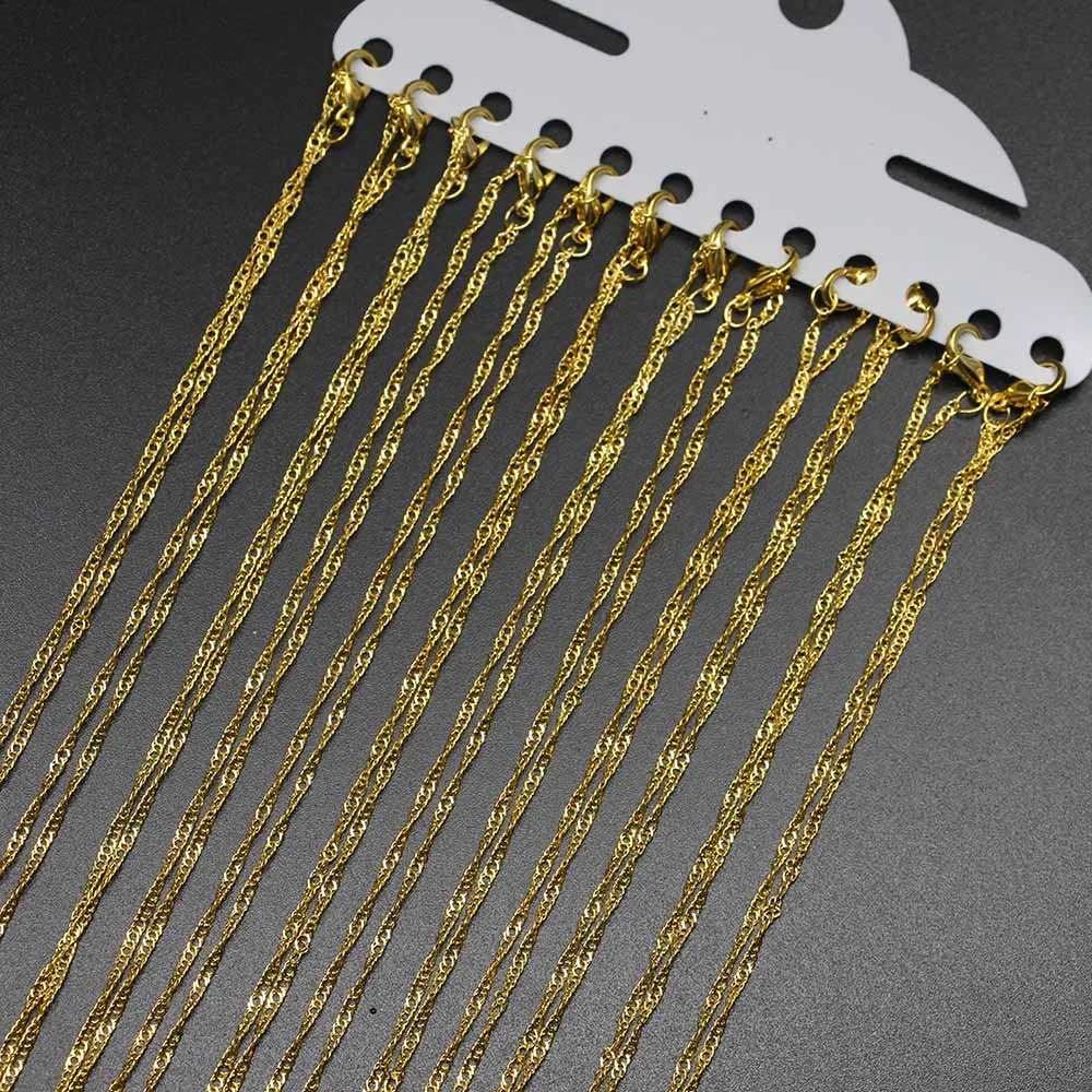 12Pcs/Pack 42cm Gold Lobster Clasp Necklace Water Wave Charm Chains Handmake For DIY Jewelry Making Materials Accessories
12Pcs/Pack 42cm Gold Lobster Clasp Necklace Water Wave Charm Chains Handmake For DIY Jewelry Making Materials Accessories