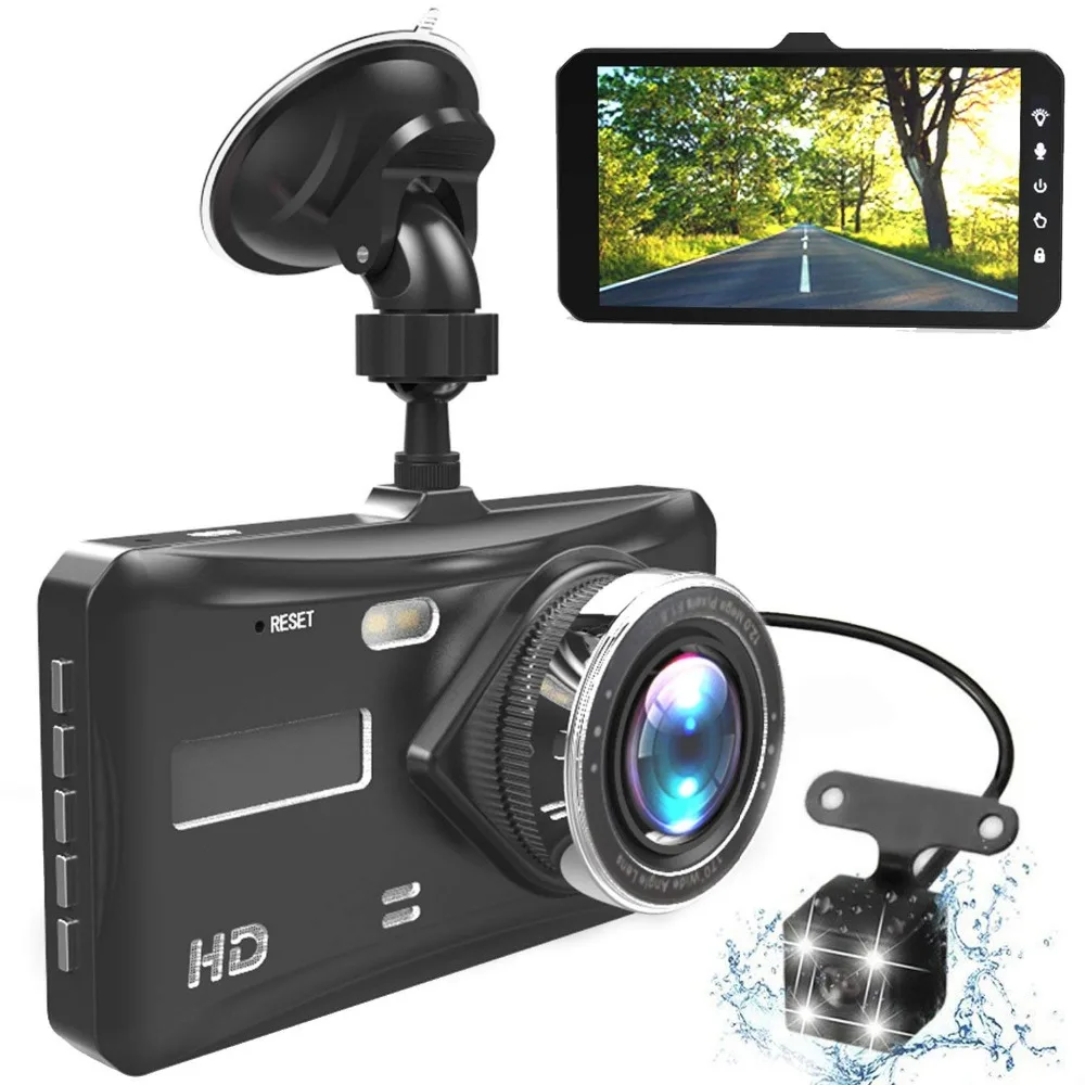 Dash Cam Dual Lens Full HD 1080P 4" IPS Car DVR Vehicle Camera Front+Rear Night Vision Video Recorder G-sensor Parking Mode WDR
Dash Cam Dual Lens Full HD 1080P 4" IPS Car DVR Vehicle Camera Front+Rear Night Vision Video Recorder G-sensor Parking Mode WDR