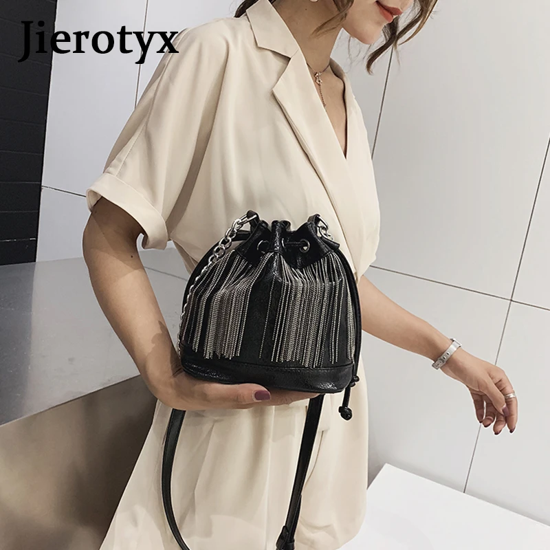 JIEROTYX модная повседневная черная женская сумка на плечо из искусственной кожи с