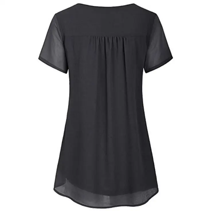 Chiffon Womens Tops And Blouses Double layer Short Sleeve Blouse Femme Office Lady Summer Blusa Feminina Four buckle modis #d559
Chiffon Womens Tops And Blouses Double layer Short Sleeve Blouse Femme Office Lady Summer Blusa Feminina Four buckle modis #d559