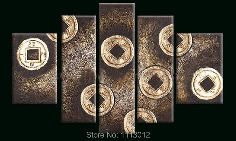 Black Abstract Chinese Coins Oil Painting On Canvas High Quality 5 P Set Home Wall Art Decoration Modern Picture For Living Room
Black Abstract Chinese Coins Oil Painting On Canvas High Quality 5 P Set Home Wall Art Decoration Modern Picture For Living Room
