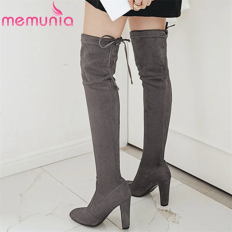 MEMUNIA 2020 new fashion high heel over knee boots women thigh high boots lace up autumn winter long boots ladies big size 46
MEMUNIA 2020 new fashion high heel over knee boots women thigh high boots lace up autumn winter long boots ladies big size 46