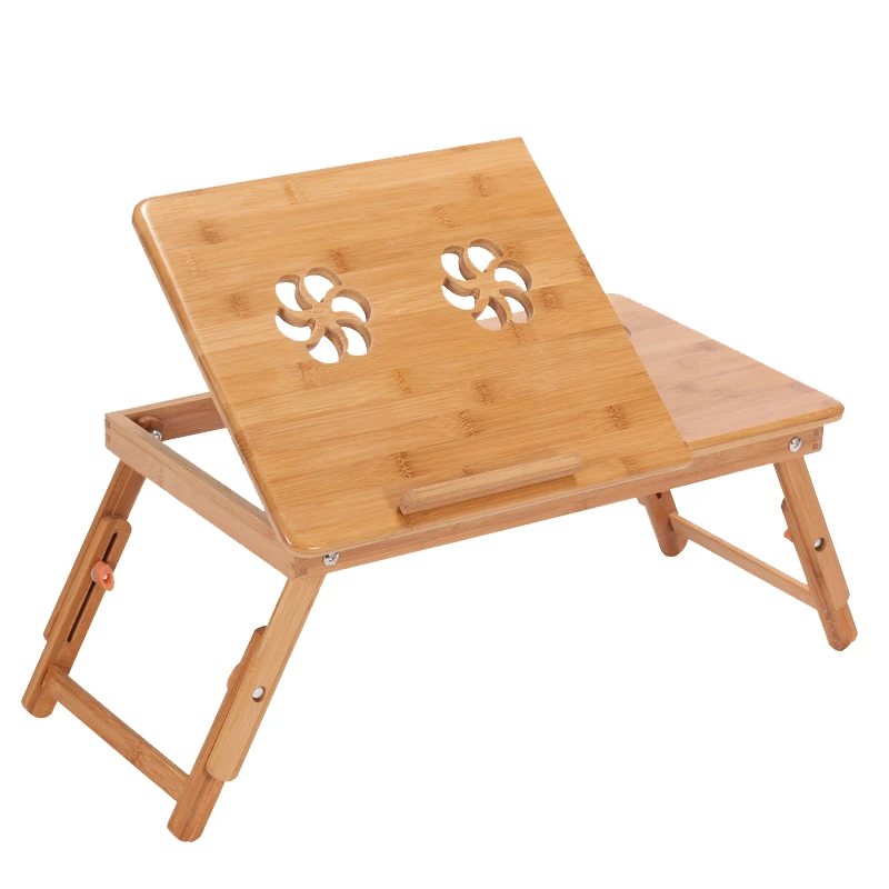 Фото Распродажа Бамбуковый стол для ноутбука простой компьютерный с вентилятором