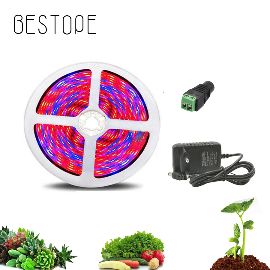 5 M LED Phyto Lamps Full Spectrum LED Strip Light with DC 12 V adapter 300 LEDs 5050 Chip LED Hydroponic Grow Lights For Plant
5 M LED Phyto Lamps Full Spectrum LED Strip Light with DC 12 V adapter 300 LEDs 5050 Chip LED Hydroponic Grow Lights For Plant