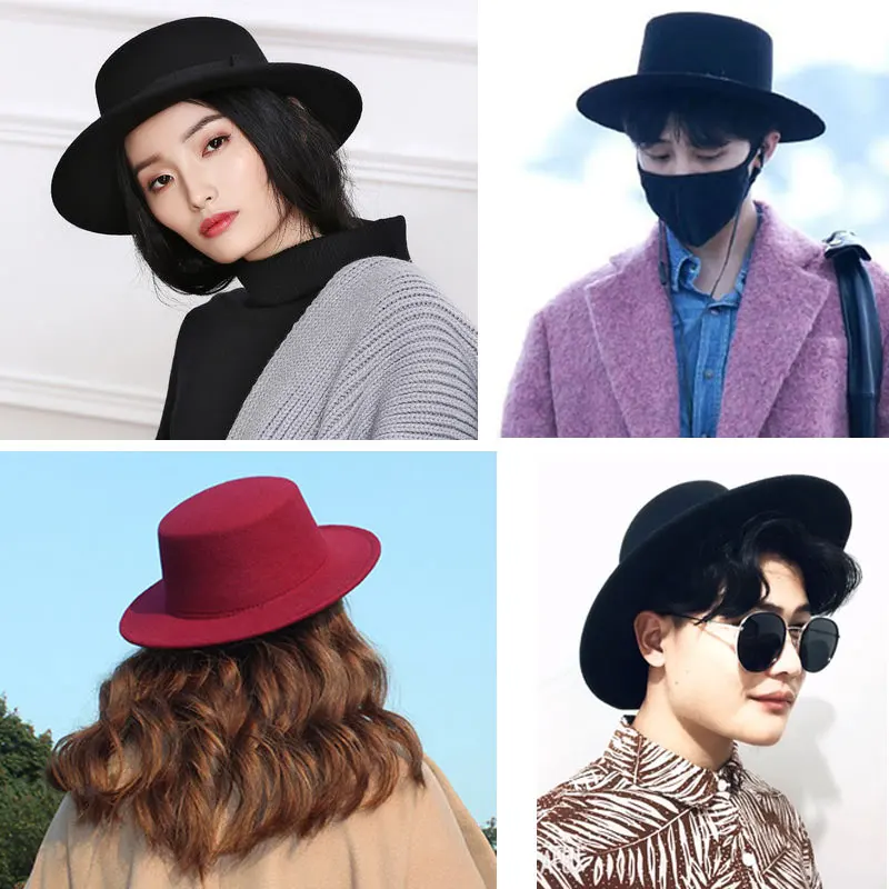Шляпа в винтажном стиле для мужчин и женщин фетровая Федора с широкими полями