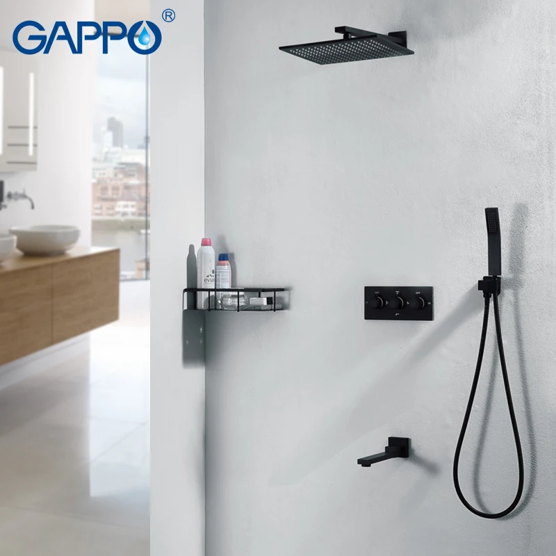 Дождевые смесители для душа GAPPO, черный набор «Водопад», настенный кран для ванны
Дождевые смесители для душа GAPPO, черный набор «Водопад», настенный кран для ванны