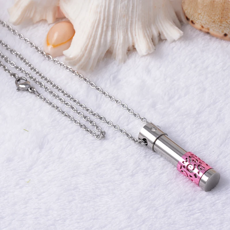 LKJ2451 Pink Sleeve Mini Tube Urn Necklace for Women, Loss of Love Memorial Ash Jewelry Perfume Locket Stainless Steel Pendant
LKJ2451 Pink Sleeve Mini Tube Urn Necklace for Women, Loss of Love Memorial Ash Jewelry Perfume Locket Stainless Steel Pendant