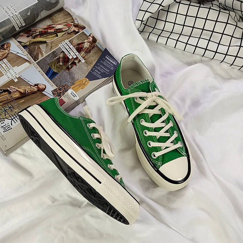 Women Chic Canvas Shoe Grass Green 1970s High-rise Classic Korean Street Canvas Shoe Basic Style Sneakers Lacing Skateboard Shoe
Women Chic Canvas Shoe Grass Green 1970s High-rise Classic Korean Street Canvas Shoe Basic Style Sneakers Lacing Skateboard Shoe