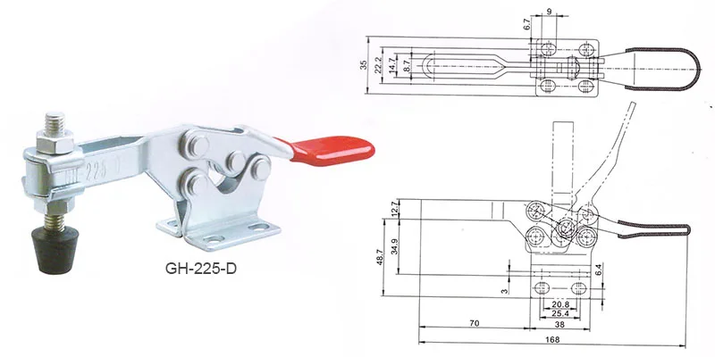 GH-225D Toggle Clamp Horizontal Quick Release Tool Toggle Clamp Latch U Shaped Bar 227Kg Holding Capacity Fixture Clamps
GH-225D Toggle Clamp Horizontal Quick Release Tool Toggle Clamp Latch U Shaped Bar 227Kg Holding Capacity Fixture Clamps