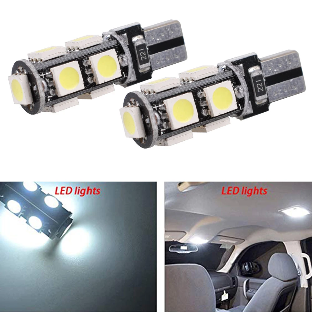 YSY 50 шт. T10 9SMD 5050 CANBUS 9 smd DC 12 В без ошибок светодиодный 194 168 192 W5W Автомобильная