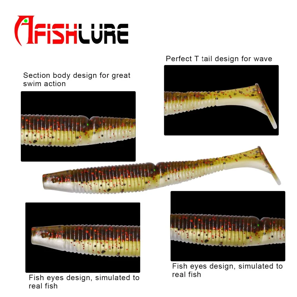 Двойной Цвета мягкая личинка червяк приманка для рыбалки 140mm 17g 3 шт весло хвост
