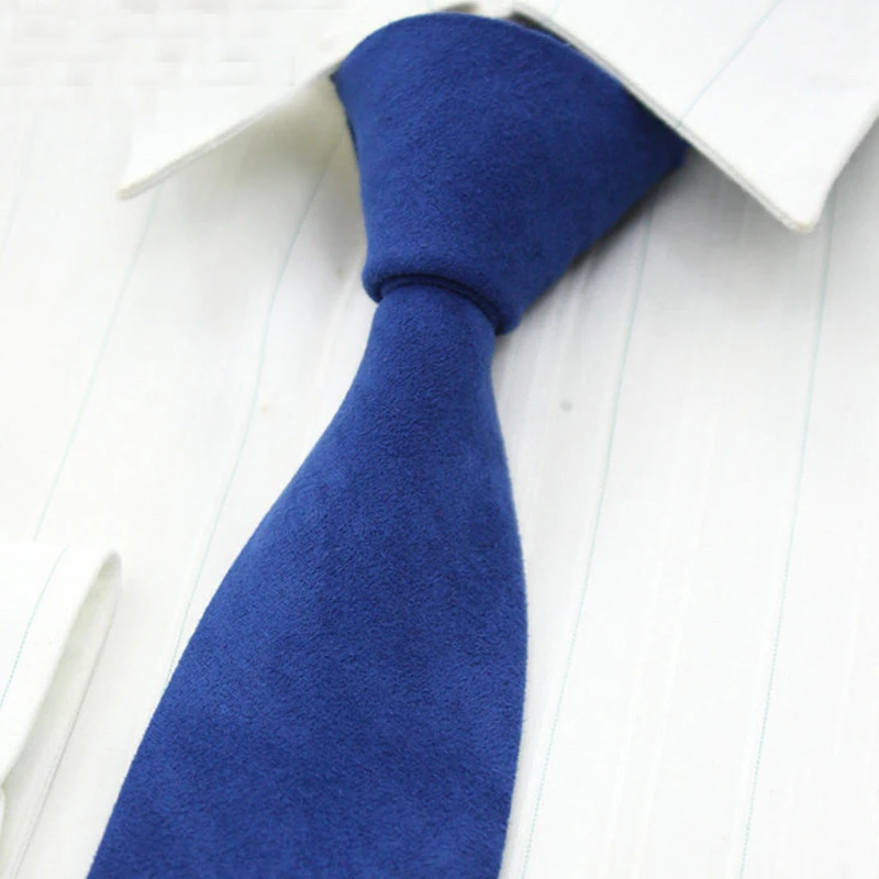 Suede & Cotton Solid Neck Tie Wedding Suit Neckties 6cm Skinny Business Leisure Ties for Men Gravatas Corbatas | Аксессуары для