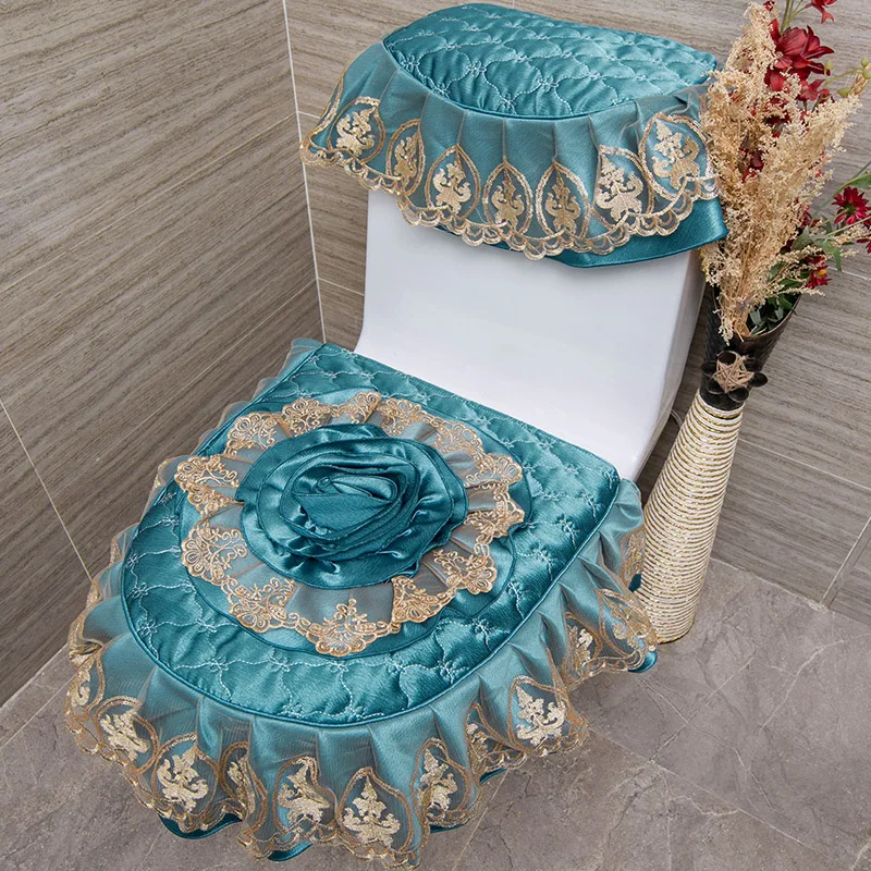 Many colors fashion Lace Three-piece Set Toilet Seat Cover U-shaped Overcoat WC Cover Home Decor Bathroom Toilet Mats
Many colors fashion Lace Three-piece Set Toilet Seat Cover U-shaped Overcoat WC Cover Home Decor Bathroom Toilet Mats