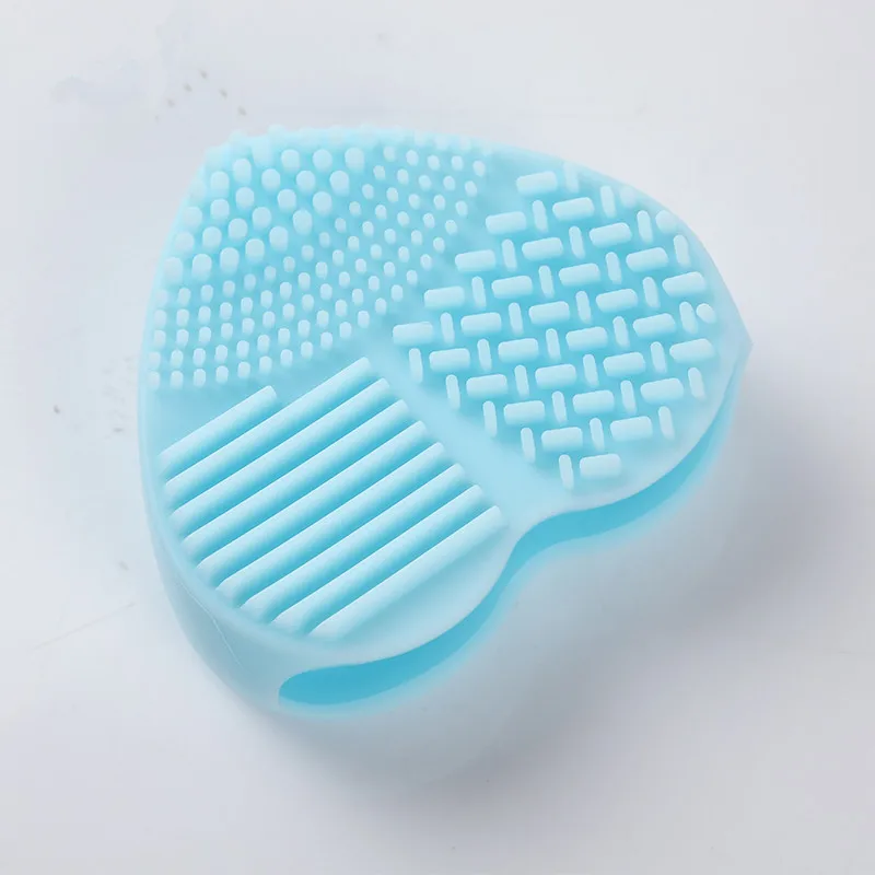 Силиконовые макияжа щеточка для чистки очиститель кистей в форме сердца