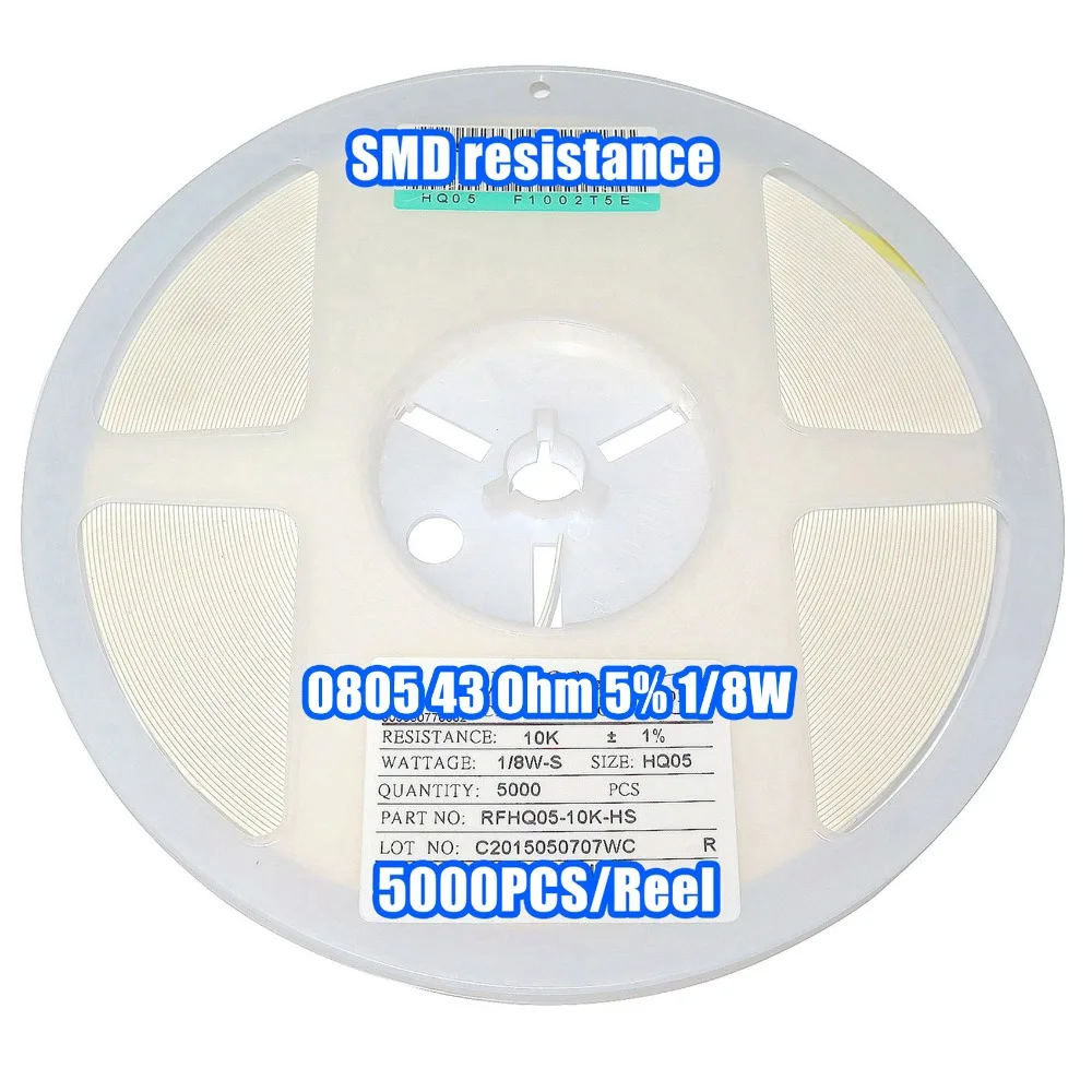 1 Катушка 0805 43R 43 Ом 5% 1/8 Вт SMD сопротивление 5000 шт./катушка | Обустройство дома