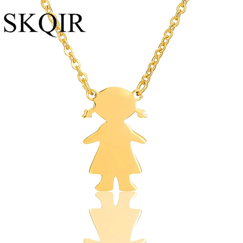 SKQIR Custom Name mini Girl Pendants Necklaces Stainless Steel Ponytail Daughter Charm Necklaces Children Birthday Jewelry Gifts
SKQIR Custom Name mini Girl Pendants Necklaces Stainless Steel Ponytail Daughter Charm Necklaces Children Birthday Jewelry Gifts
