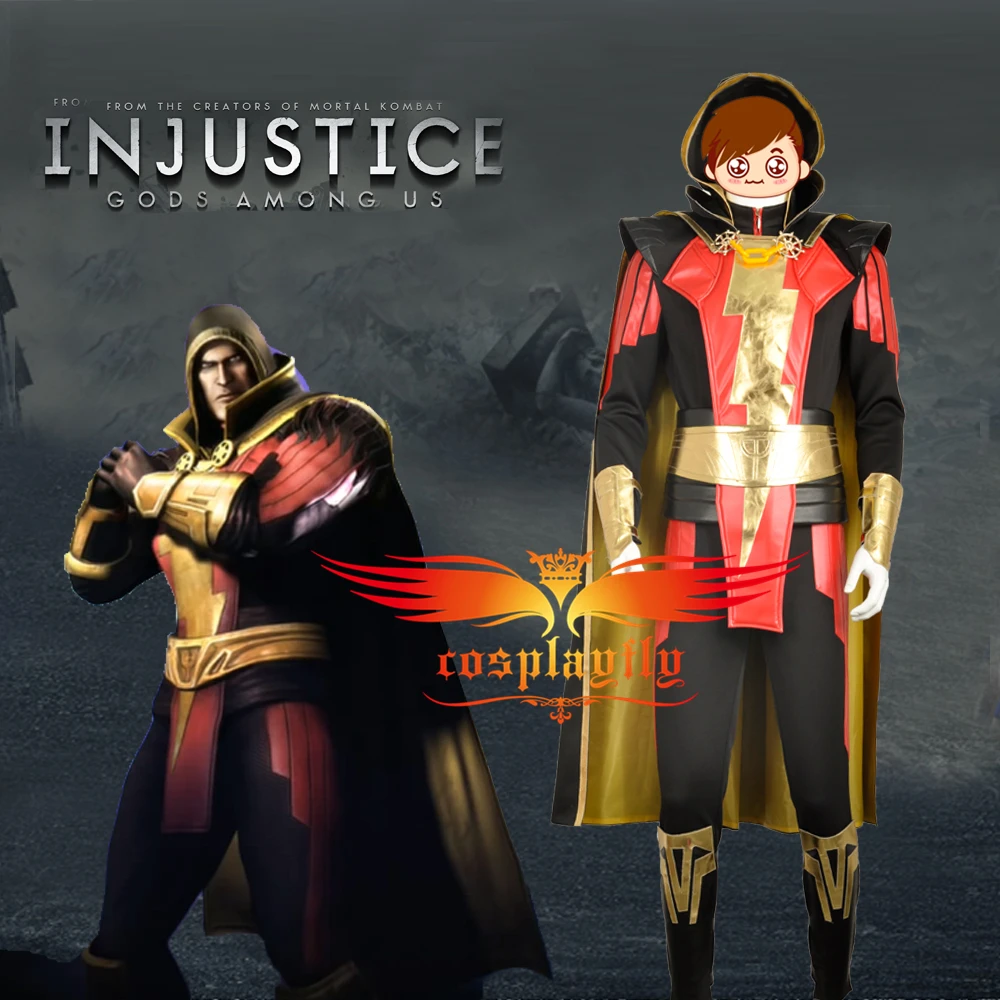 Webgame Injustice: боги из США капитан Марвел Доминатор шазам для взрослых Косплей Костюм