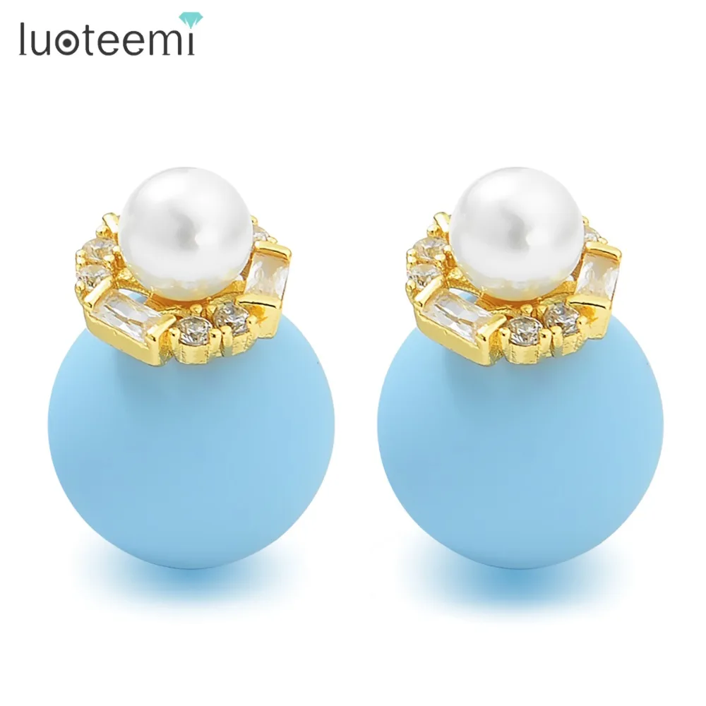 LUOTEEMI New Fashion Cute Stud Earrings With White Imitation Pearl For Women Girls Charm Colorful Cubic Zircon Earring Jewelry
LUOTEEMI New Fashion Cute Stud Earrings With White Imitation Pearl For Women Girls Charm Colorful Cubic Zircon Earring Jewelry