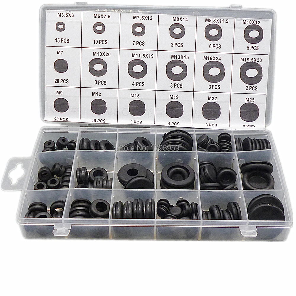 125pcs Black Ring Rubber Grommets Firewall Hole Plug Electrical Wire Sealing Gasket Assortment Kit Set for Car Truck Boat
125pcs Black Ring Rubber Grommets Firewall Hole Plug Electrical Wire Sealing Gasket Assortment Kit Set for Car Truck Boat