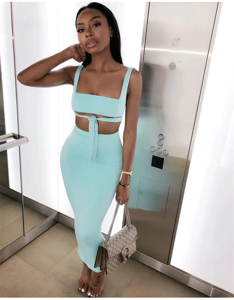 2019 New Sexy Two Piece Set 2 Piece Set Women's Two Piece Outfits Crop Tops Skirt Set Bodycon Party Summer Bondage Clothes
2019 New Sexy Two Piece Set 2 Piece Set Women's Two Piece Outfits Crop Tops Skirt Set Bodycon Party Summer Bondage Clothes