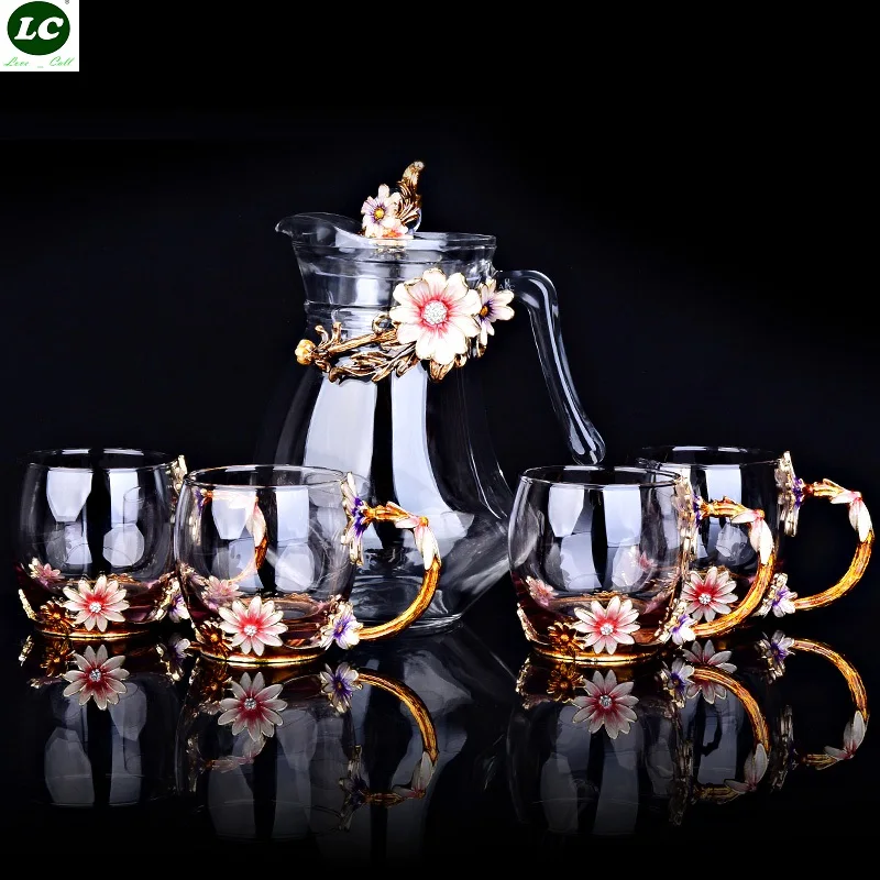 Water Bottle Set Creative Enamel Water Cup Kettle Set Flower Tea Cup Juice Cup Crystal Gass High Grade Water Bottle Exquisite
Water Bottle Set Creative Enamel Water Cup Kettle Set Flower Tea Cup Juice Cup Crystal Gass High Grade Water Bottle Exquisite