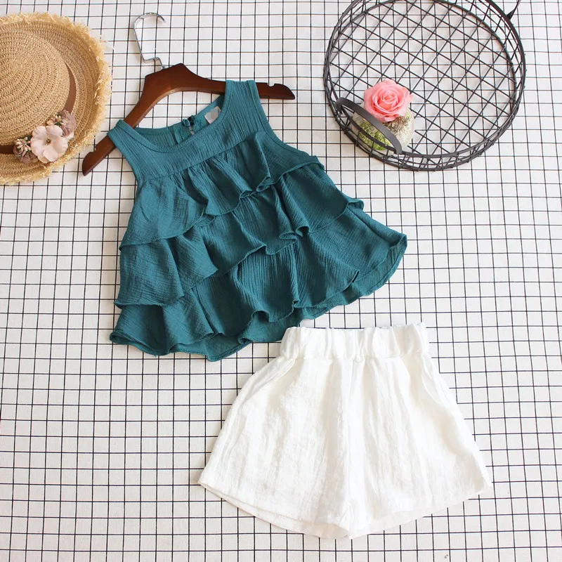 2018 new children girl summer clothing set layers cake shirts+white shorts,girls kids fashion casual clothes suit
2018 new children girl summer clothing set layers cake shirts+white shorts,girls kids fashion casual clothes suit