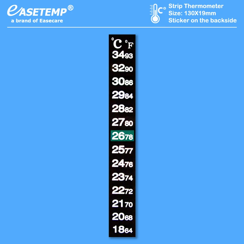 Thermometer Strip with Sticker on the backside, 18-34 degree in Celsius and Fahrenheit scale, 500pcs/lot, Free Shipping by DHL
Thermometer Strip with Sticker on the backside, 18-34 degree in Celsius and Fahrenheit scale, 500pcs/lot, Free Shipping by DHL