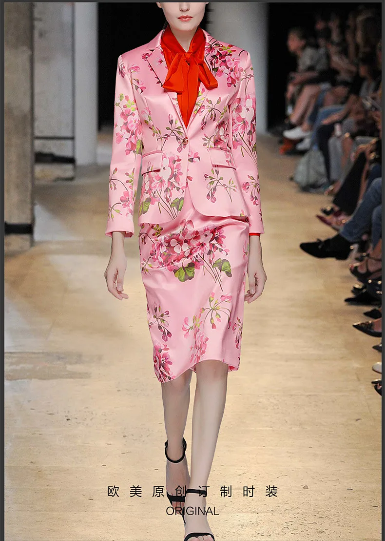 2018 Spring Women Blazer Set Three Pieces Suits Sweet Pink Red Florals Ladies Formal Shirt Skirt Suit Lady Office Suit SO1779
2018 Spring Women Blazer Set Three Pieces Suits Sweet Pink Red Florals Ladies Formal Shirt Skirt Suit Lady Office Suit SO1779