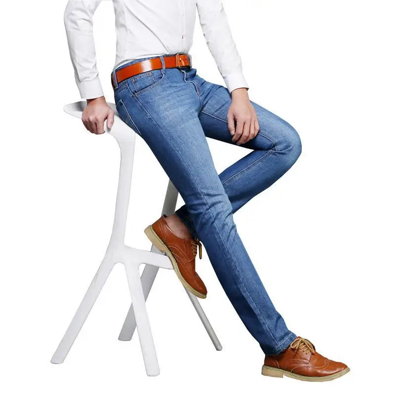 New 2017 fashion brand men straight jeans blue elastic self-cultivation for men's jeans to increase the code
New 2017 fashion brand men straight jeans blue elastic self-cultivation for men's jeans to increase the code
