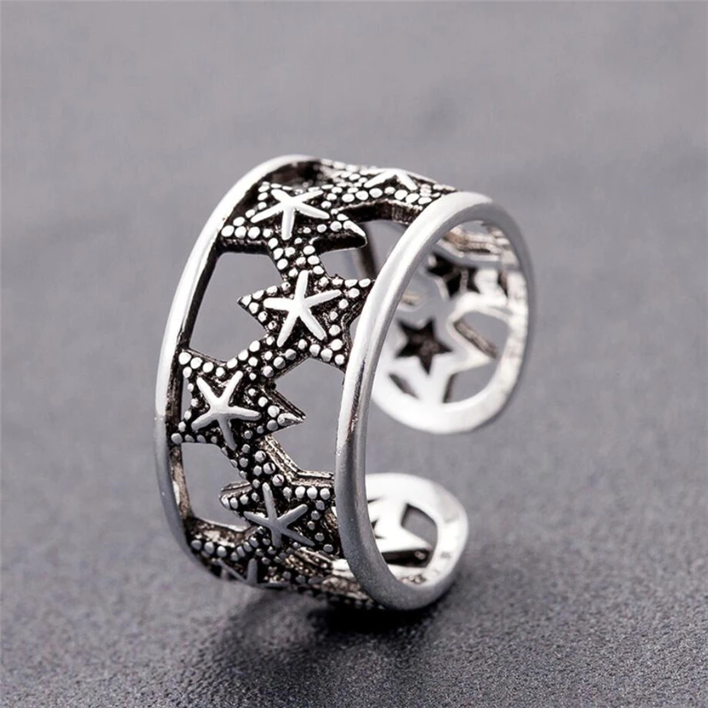 Sole Memory Retro Hollow Star Carved Thai Silver Exquisite Wild 925 Sterling Silver Female Resizable Opening Rings SRI322
Sole Memory Retro Hollow Star Carved Thai Silver Exquisite Wild 925 Sterling Silver Female Resizable Opening Rings SRI322