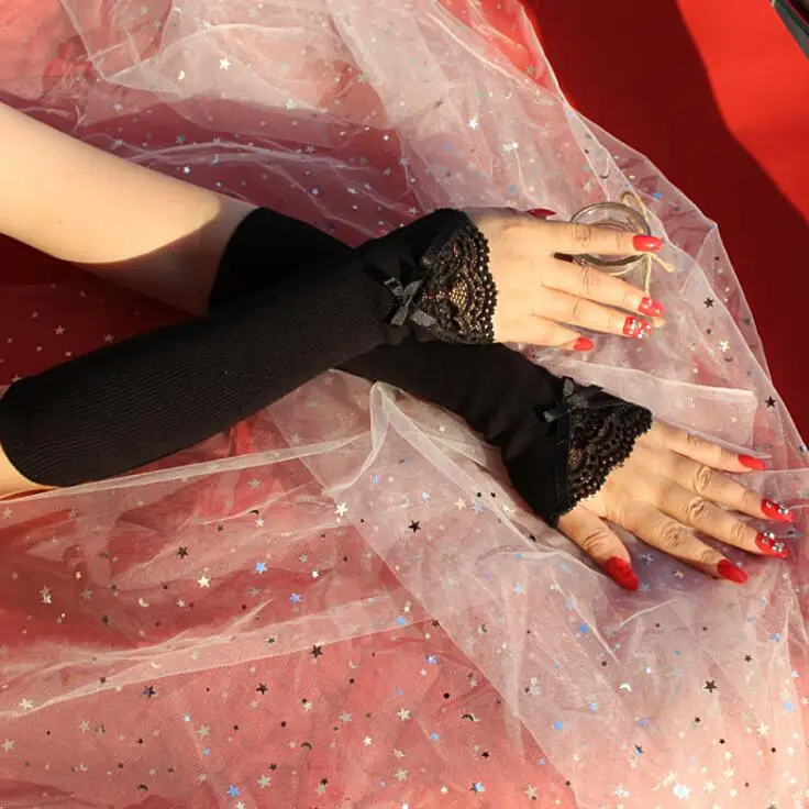 Women's autumn winter cotton knitted long glove female small bow lace sexy fingerless long arm sleeve driving glove R1332
Women's autumn winter cotton knitted long glove female small bow lace sexy fingerless long arm sleeve driving glove R1332