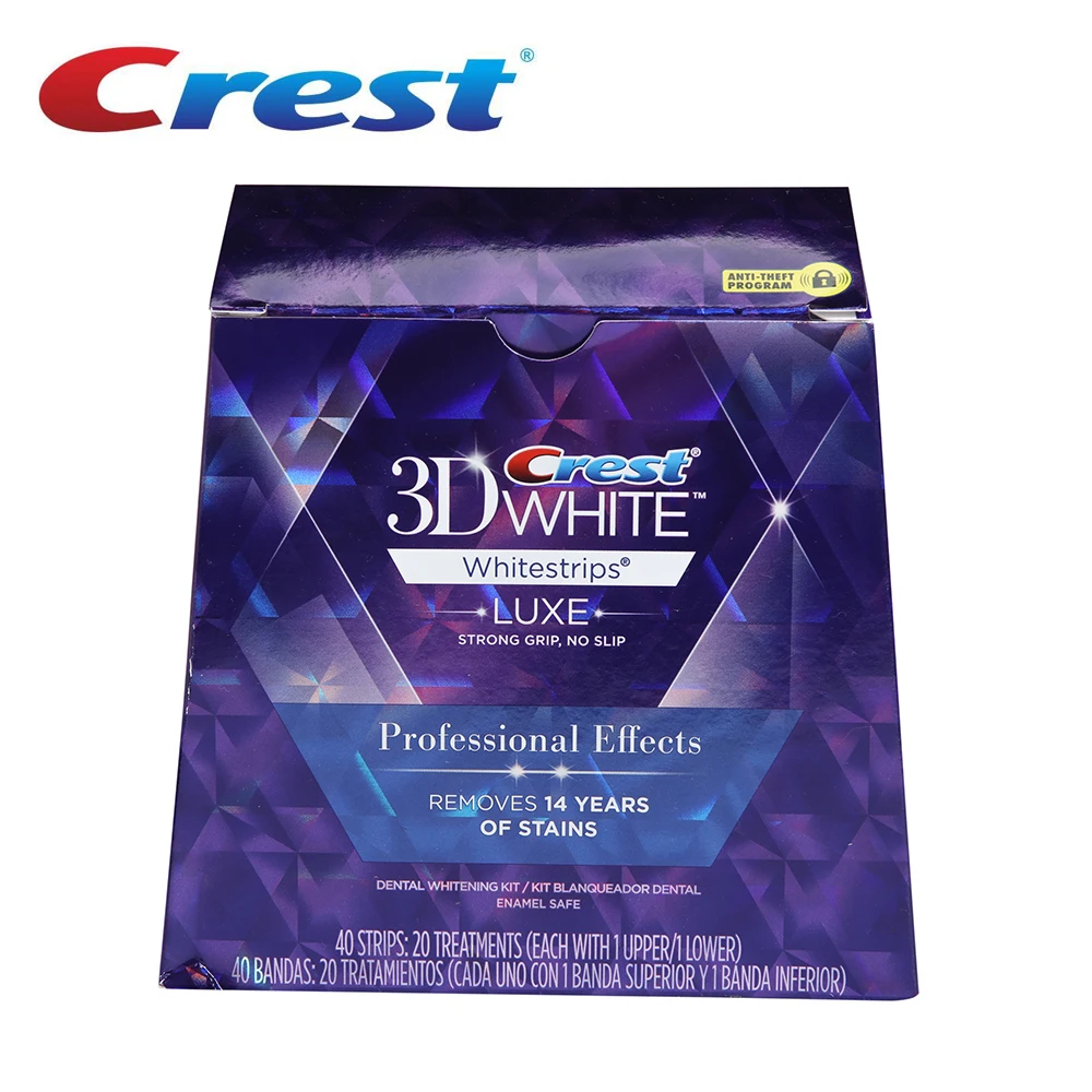Оригинальные белые полоски crest гигиена полости рта зуб отбеливание зубов 3D White Luxe