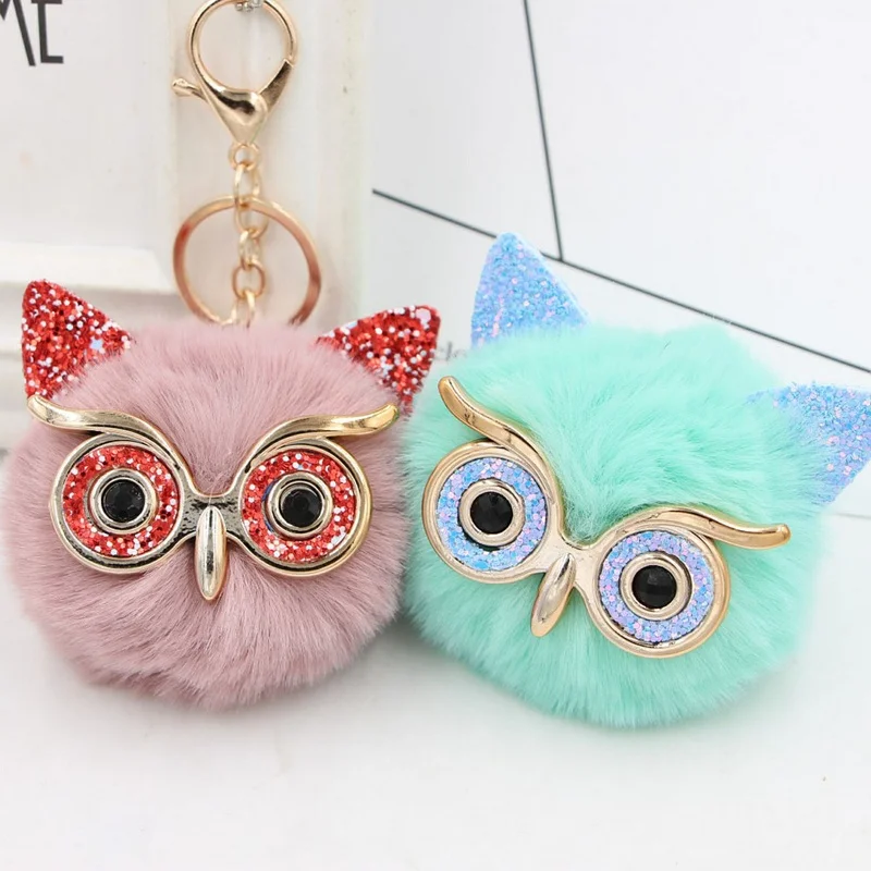 Cute Girls Fluffy Rabbit Fur Pompon Owl Keychain Women Bing Bling Owl Key Chain On Bag Car Trinket Jewelry Party Friends Gift
Cute Girls Fluffy Rabbit Fur Pompon Owl Keychain Women Bing Bling Owl Key Chain On Bag Car Trinket Jewelry Party Friends Gift