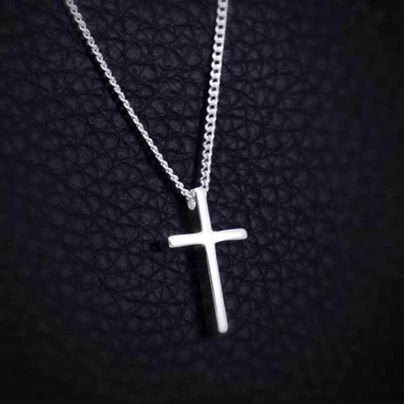 Женский кулон в виде креста из серебра 925 пробы вечерние цепочкой|Ожерелья| |