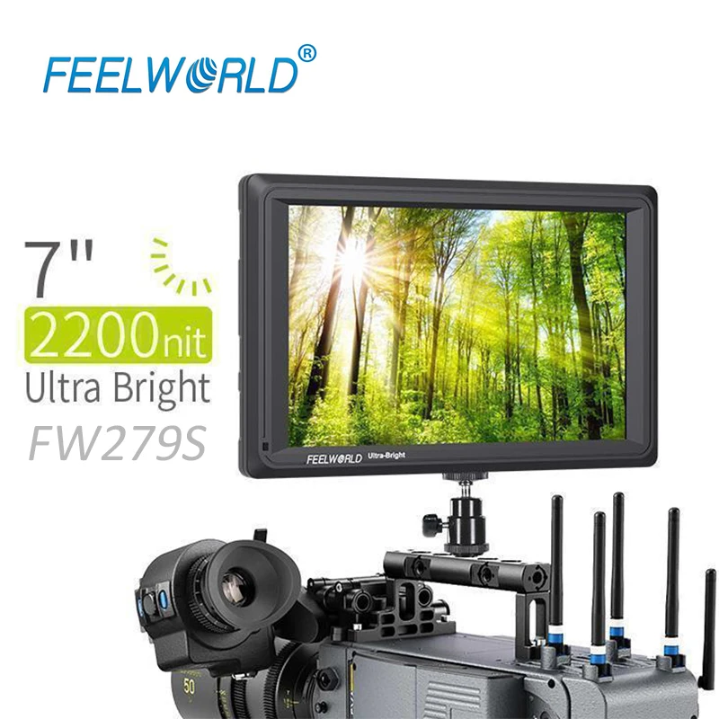 

FEELWORLD FW279S 7 Inch 2200nit Daylight Viewable Camera Field Monitor 3G-SDI 4K HDMI Input Output 1920X1200 IPS Panel